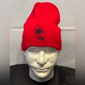 UR University of Richmond Red Knit Beanie Spider Embroidery Daily Wear OSFA